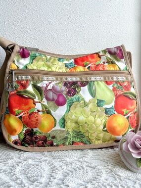 LeSportsac Fruit Print Crossbody Bag Italian Summer Picnic Y2K Shoulder Bag